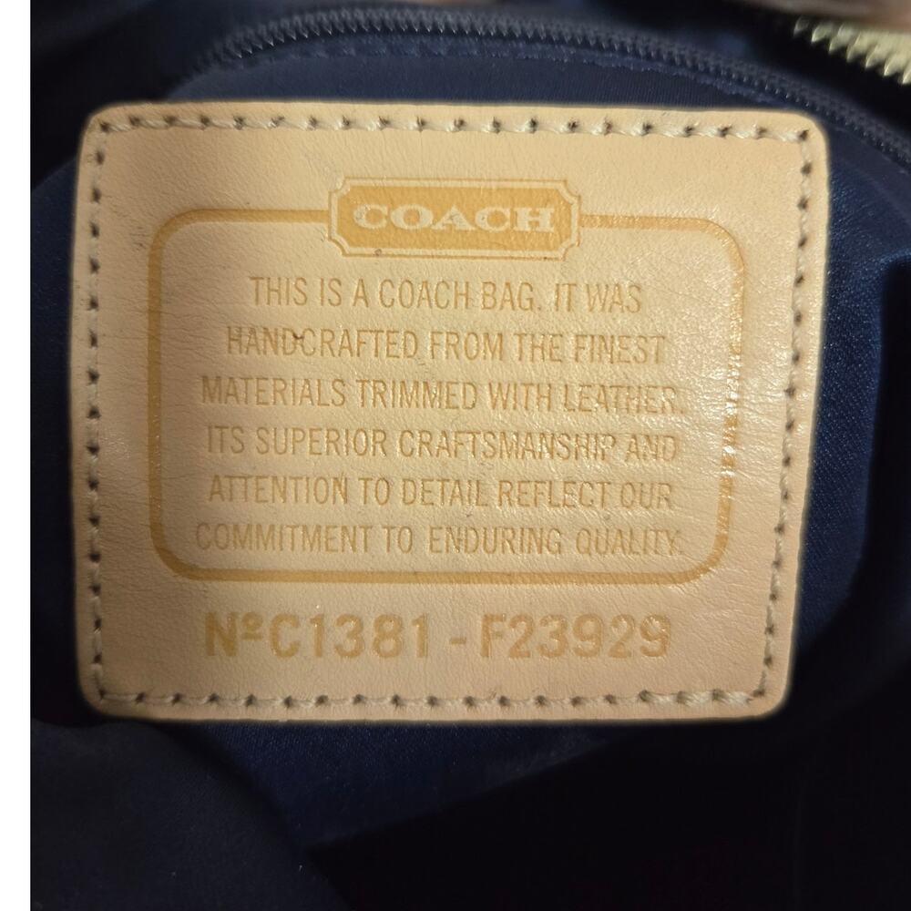 Coach Patchwork Signature C Crossbody Bag Purse Blue & White - Picture 6 of 8